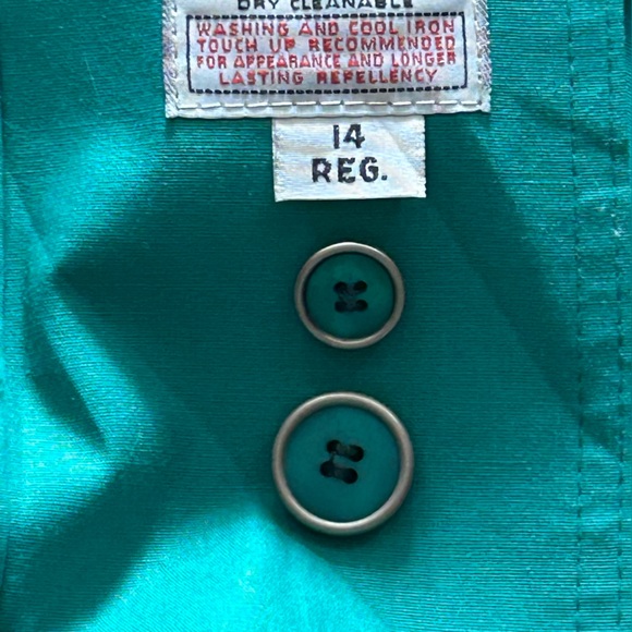 London Fog Vintage Green Women’s Trench Coat Size 14 - Picture 10 of 15